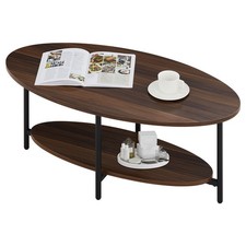 Coffee Table Oval Shape Faux