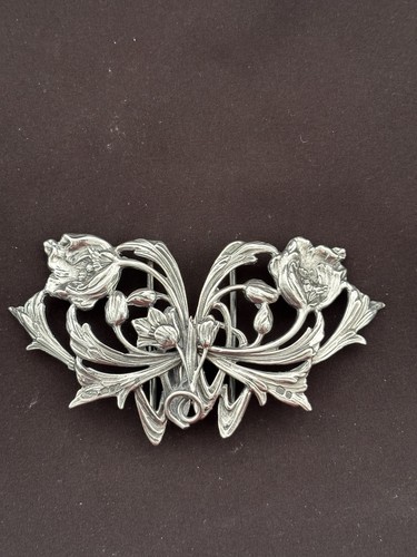 Silver art nouveau nurses belt - silver,