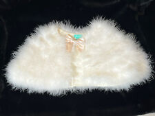 GIRLS AGE 10-13 YEARS MONSOON FEATHER IVORY CAPE SHRUG CROPPED BOLERO FUR WRAP