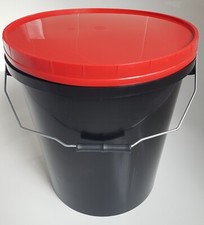 20 L Ltr Litre Black Plastic