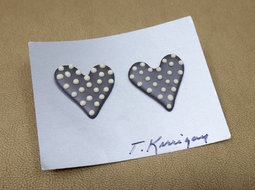 Handcrafted gray white dot - handcrafted,