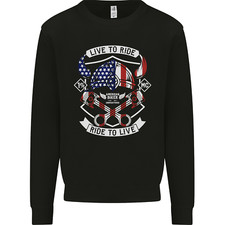 American Biker Motorbike Motorcycle USA Mens Sweatshirt Jumper