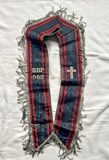 Royal Black Preceptory Collarette Sash - RBP 562 with Jewel - Orange / Loyalist