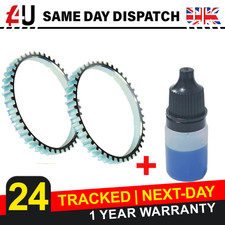 2X ABS Reluctor Ring for Dacia Duster (2010-2016) Rear Drum + Retainer