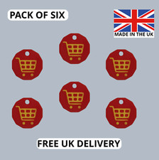 6 Pack Shopping Trolley Token Reusable Release Key Coin Red