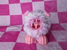 VINTAGE 90s Vivid Imaginations Fluffy Pink Cat Puffle Toy That Speaks B17