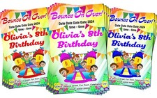 BOUNCY CASTLE, Bounce,  Birthday Party Invitation, Personalised + Digital Option