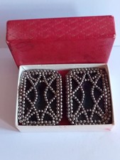 Pair Of Antique French Steel Cut Shoe Buckles By LW PARIS Art Nouveau Circa 1900