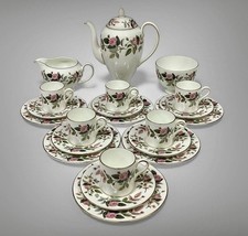 Wedgwood Hathaway Rose Coffee Set For Six Demitasse Coffee Pot Side Plates