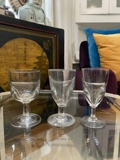 Three 19th century heavy glass rummer, absinthe glasses