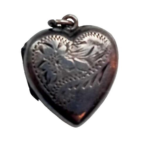 Edwardian silver heart locket - edwardian,