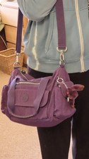 Large Purple Kipling Shoulder Bag