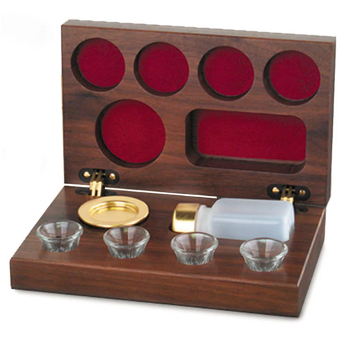 Wooden communion set walnut - communion,