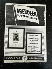 1952/53 Aberdeen V Raith Rovers (Copy) Football Programme