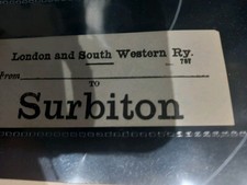 London And South Western Railway- LUGGAGE LABEL- To Surbiton.
