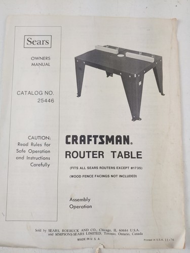 Sears craftsman 25446 - craftsman, router