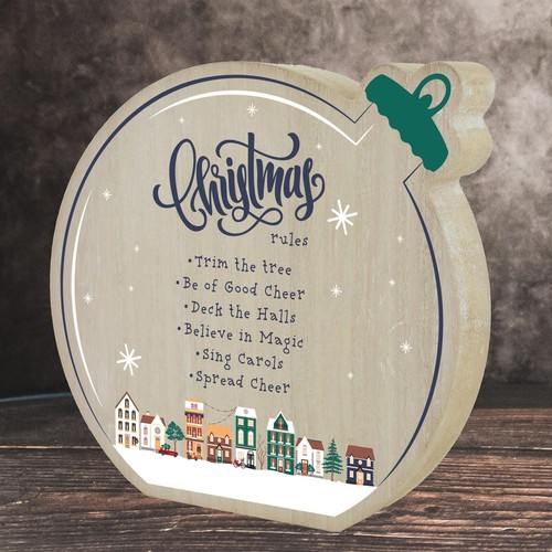 Christmas rules festive bauble - rules,