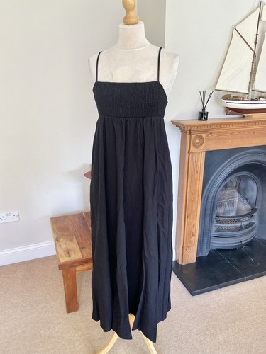 Zara black linen blend - black, strapy