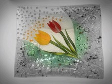 Decorative Glass Multicoloured Tulip Dish