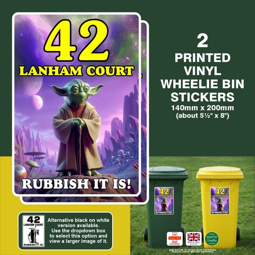 Wheelie bin stickers - bin,