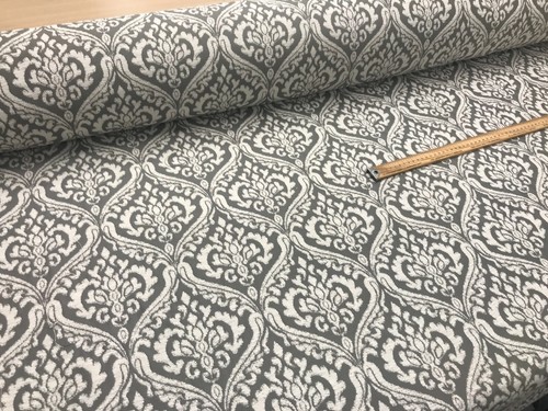 Damask grey floral curtain - ,