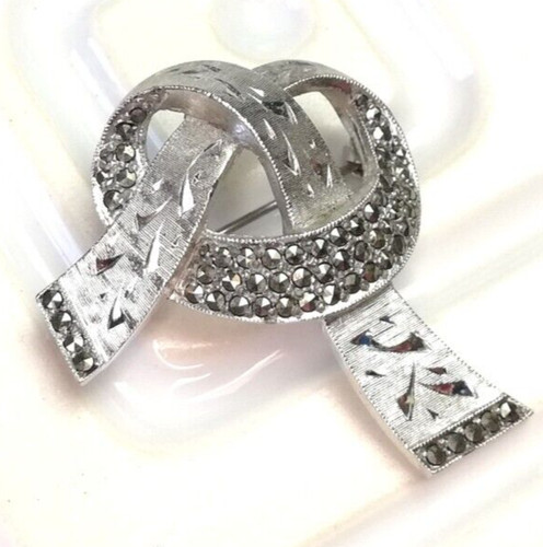 Vintage brutalist bow brooch - vintage,