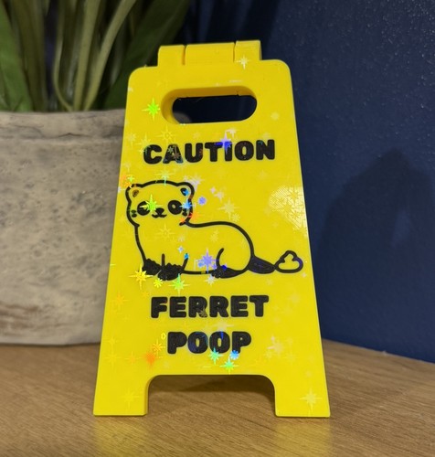 Funny caution ferret poop - caution,