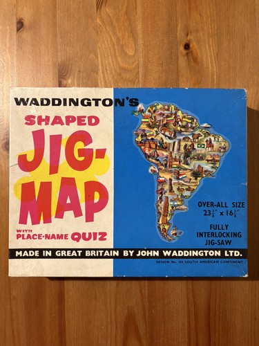 Vintage waddingtons jig - vintage, map