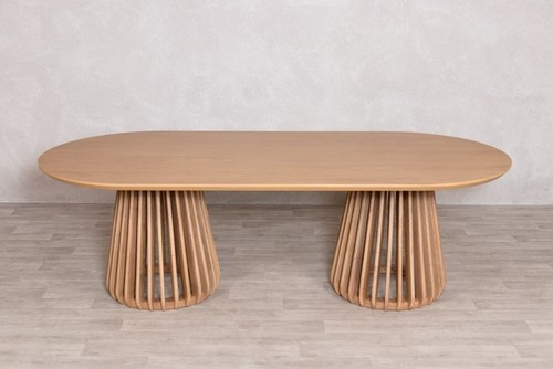 Oval wooden dining - dining, table