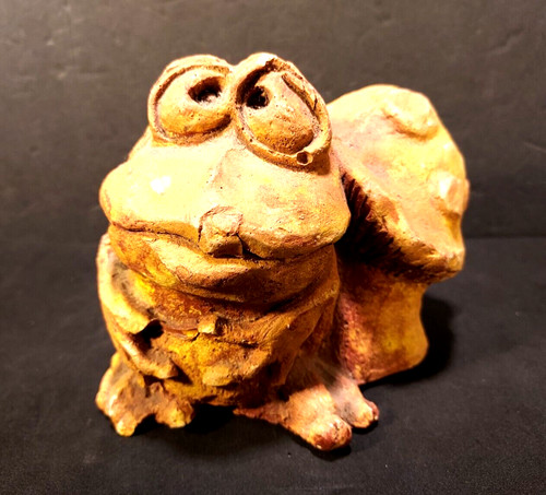 Whimsical redware pottery - pottery, frog