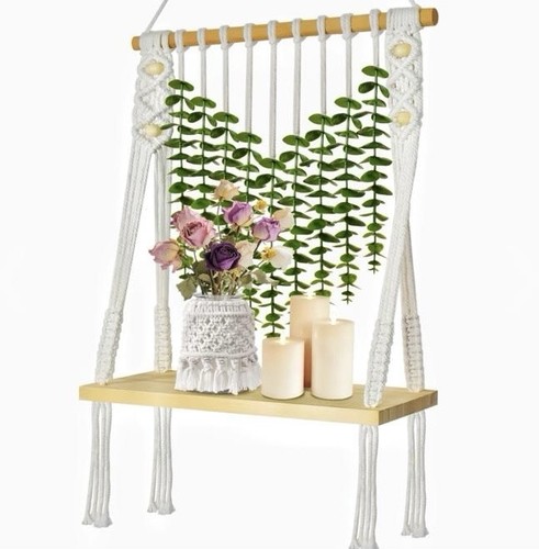 Macramé hanging shelf wall - macramé,