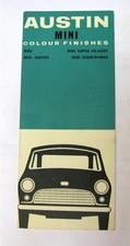 AUSTIN MINI Cooper Car Colour Chart #2125/D 58527 Super De-Luxe Countryman