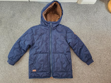 NEXT - Navy, Faux Fur Lined, Quilted & Hooded  Coat - Age 6-7 Years