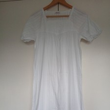 Size 12 Anne Weyburn La Redoute whitf cotton long Nightie Nightdress