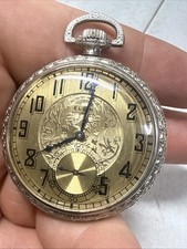 Vintage 1926 Elgin 12s 7j Grade 303 / Model 3 Pocket Watch Runs Good