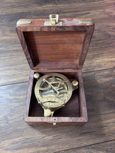 Solid brass sundial and - brass,