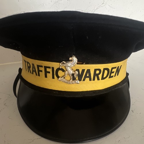 Traffic warden black peaked - warden,