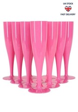 10 x Reusable pink Champagne Flutes 175ml Prosecco Strong Plastic party picnic