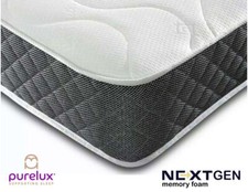 Cool Blue Memory Foam Mattress Sprung  Black Border 3FT Single 4FT6 Double