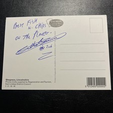 Charles Bronson Signed Skegness Postcard for pal Rod Harrison. 