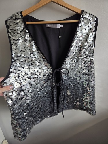 Mint velvet silver sequin vest - velvet,