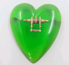 Vintage WWII Green Lucite Gold