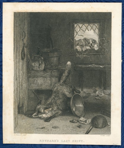 Antique engraving reynard s - antique, "reynard's