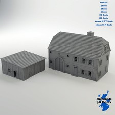 Hunsrueck House WW2 Building Tabletop Gaming Railway 3D Print 32/28/20/15/10