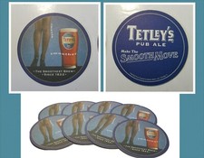 Tetley's Pub Ale 4" Round Lot of 10 Beer Coasters