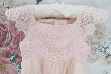 MONSOON Pink Cotton Estella Christening Party Occasion Dress 3-6  €66 WORN ONCE