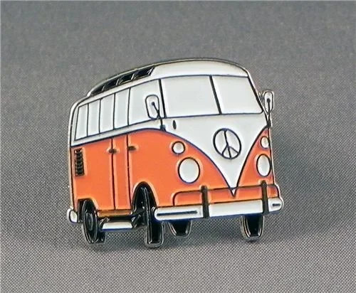 Camper van orange split - van.,