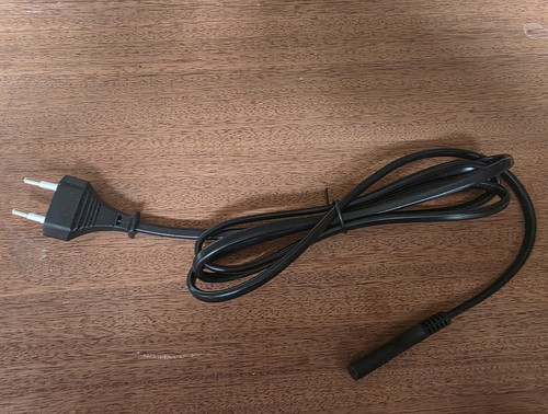 Black european pin power - european, 2-pin