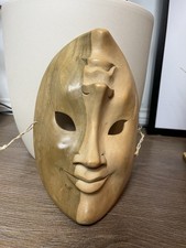 Two Faced Hand Carved Wooden
