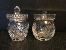 2 Vintage Crystal Condiment